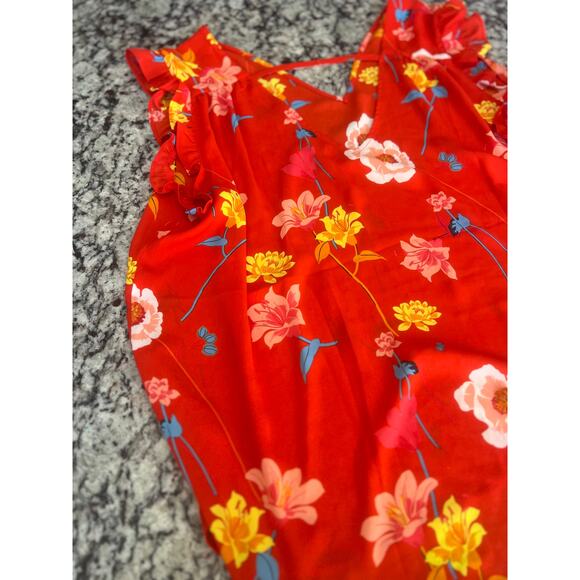 LOFT Lily bar back flutter shell top size XL floral print - Picture 10 of 10